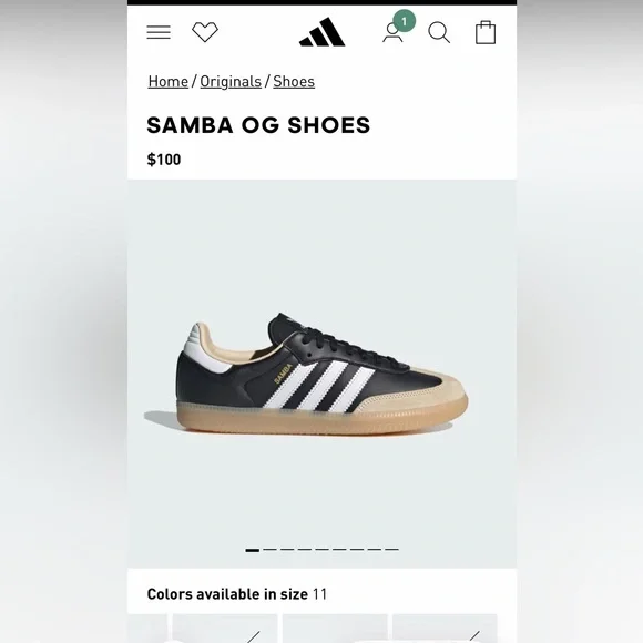 Adidas Originals Men’s Samba Black White Cream Sneakers - Picture 6 of 6